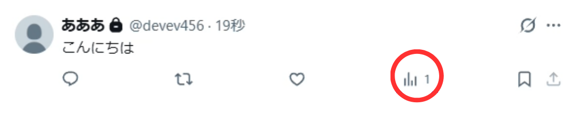ポスト下のグラフのアイコンは表示回数を確認する目印